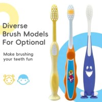 Children Toothbrush Set with Attractive Toys Nylon Bristle Plastic Handle Animal Printed for Kids